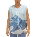 Alps Mountain Print Sleeveless Baseball Jersey