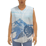 Alps Mountain Print Sleeveless Baseball Jersey
