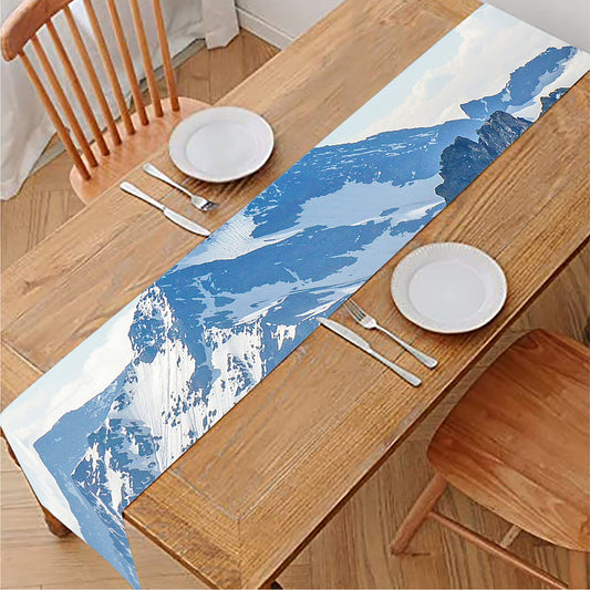 Alps Mountain Print Table Runner