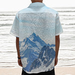 Alps Mountain Print Textured Short Sleeve Shirt