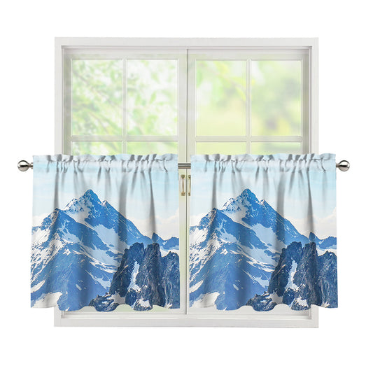 Alps Mountain Print Tier Curtains