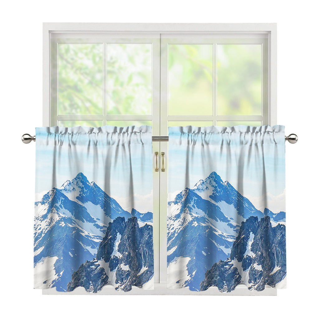 Alps Mountain Print Tier Curtains