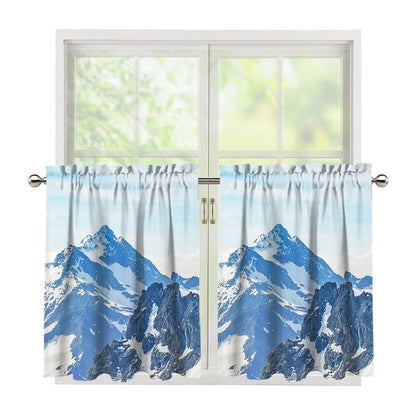 Alps Mountain Print Tier Curtains