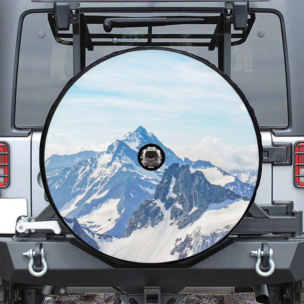 Alps Mountain Print Tire Cover With Camera Hole