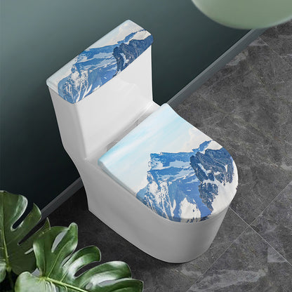 Alps Mountain Print Toilet Lid And Tank Cover Set