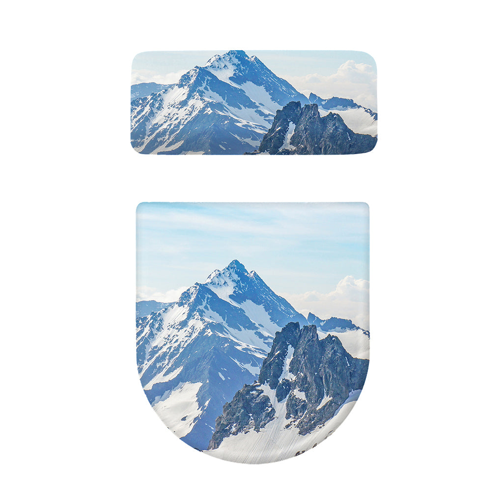 Alps Mountain Print Toilet Lid And Tank Cover Set