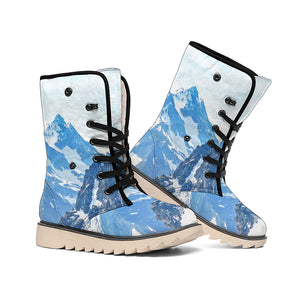 Alps Mountain Print Winter Boots