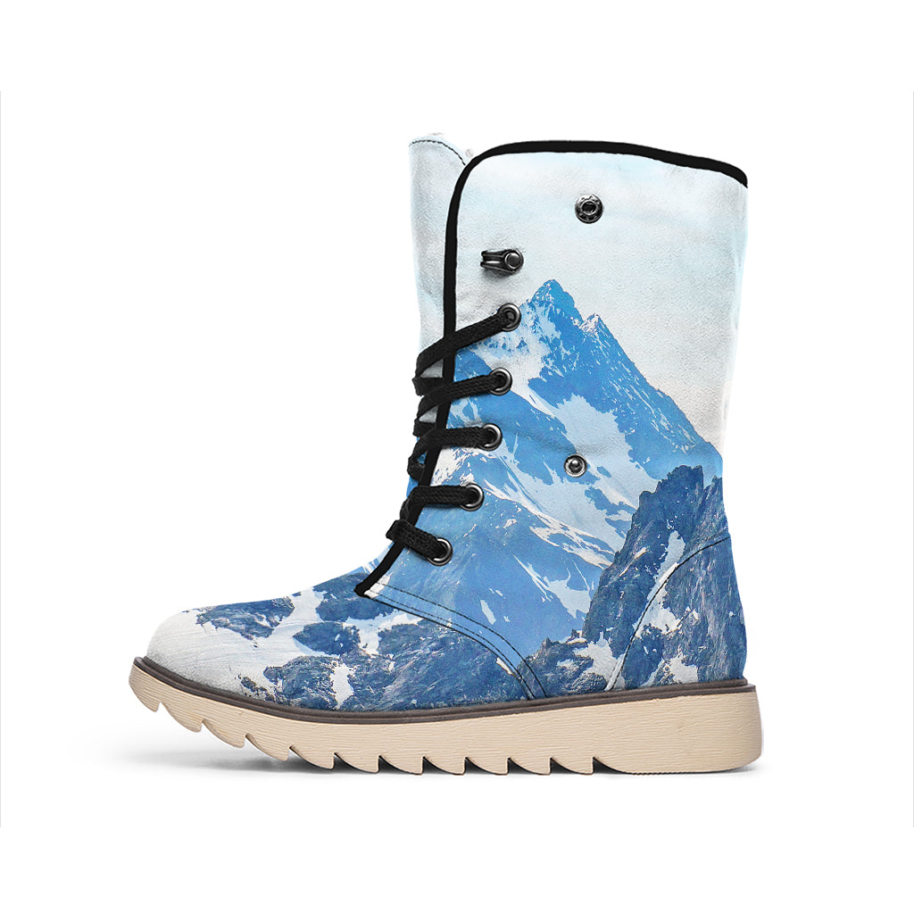 Alps Mountain Print Winter Boots