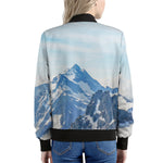 Alps Mountain Print Women's Bomber Jacket