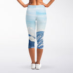 Alps Mountain Print Women's Capri Leggings