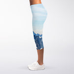 Alps Mountain Print Women's Capri Leggings