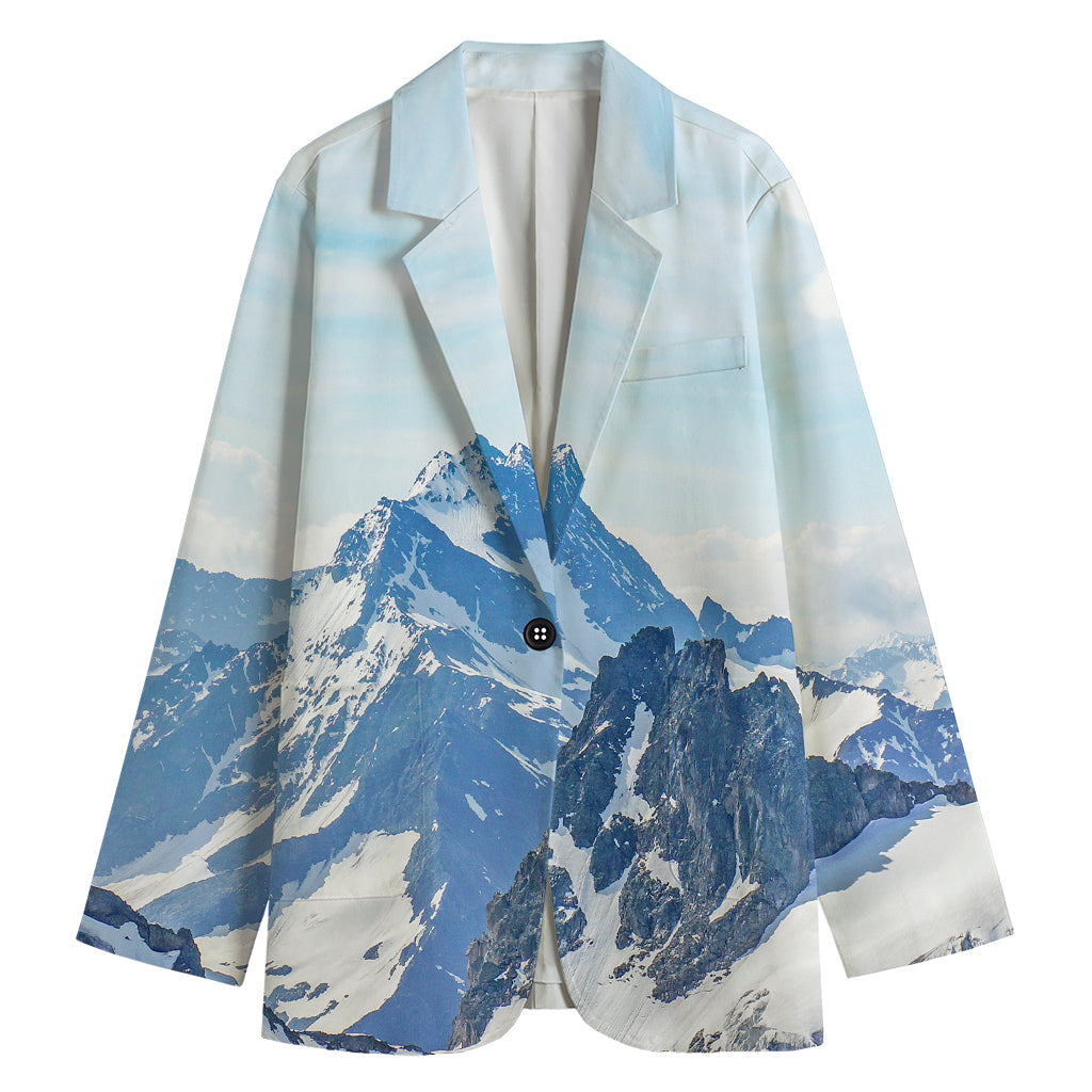 Alps Mountain Print Women's Cotton Blazer
