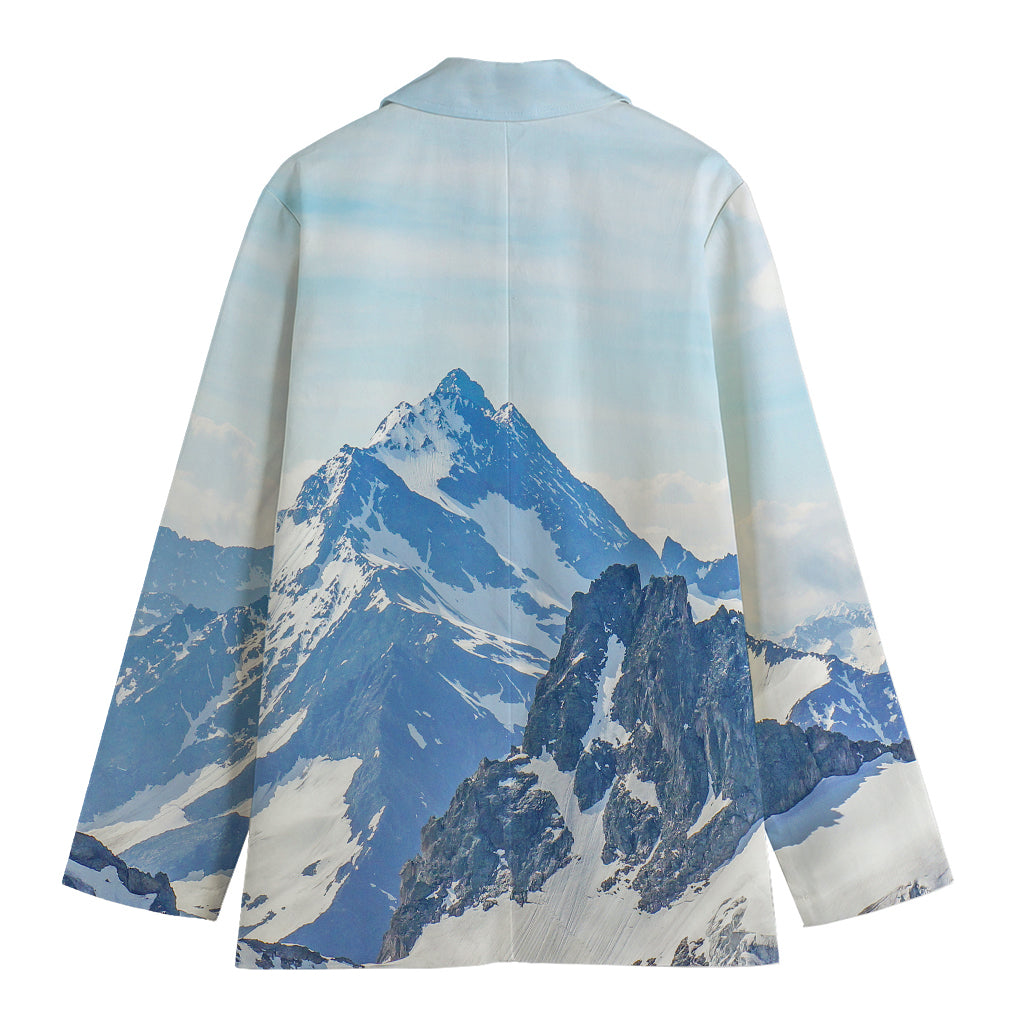 Alps Mountain Print Women's Cotton Blazer