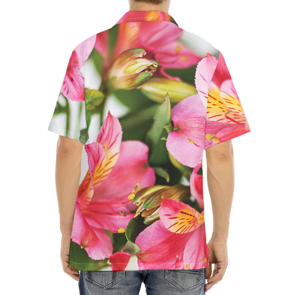 Alstroemeria Flower Print Aloha Shirt