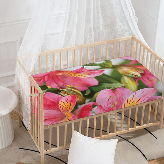 Alstroemeria Flower Print Baby Crib Sheet