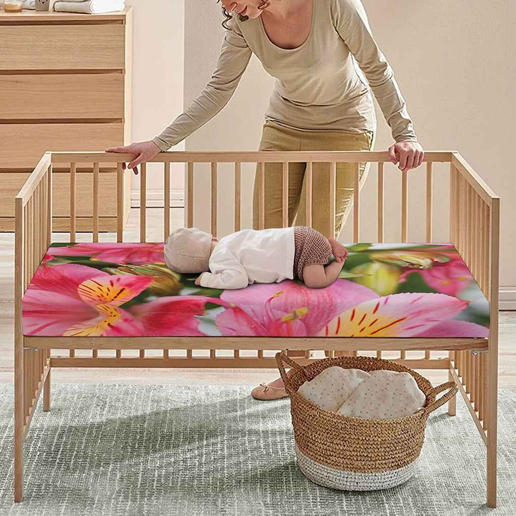 Alstroemeria Flower Print Baby Crib Sheet