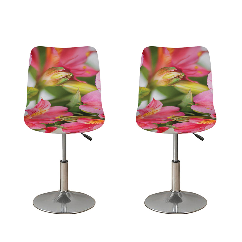 Alstroemeria Flower Print Bar Stool Covers