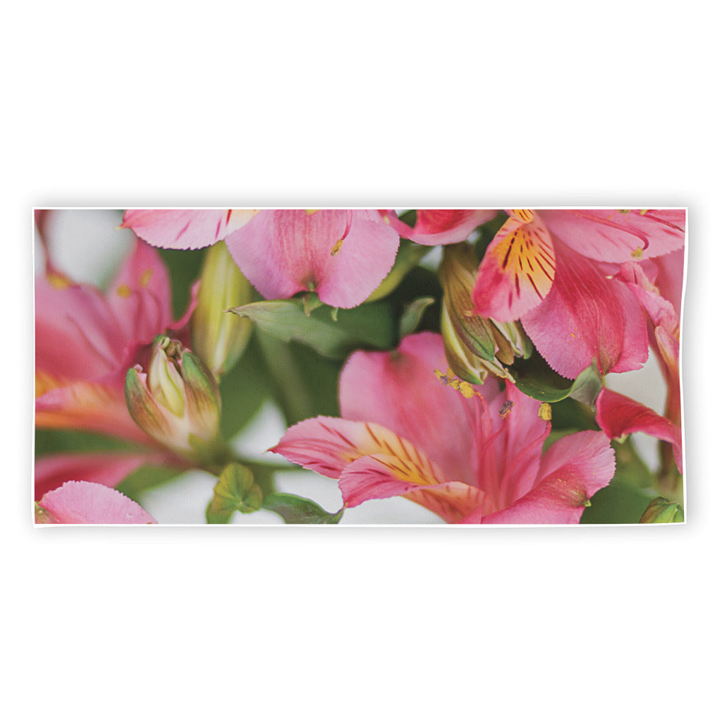 Alstroemeria Flower Print Beach Towel