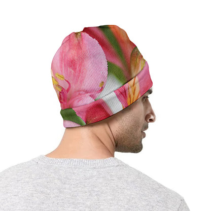 Alstroemeria Flower Print Beanie
