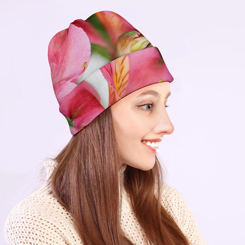 Alstroemeria Flower Print Beanie