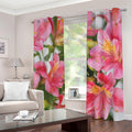 Alstroemeria Flower Print Dimout Grommet Curtains
