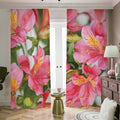 Alstroemeria Flower Print Dimout Pencil Pleat Curtains