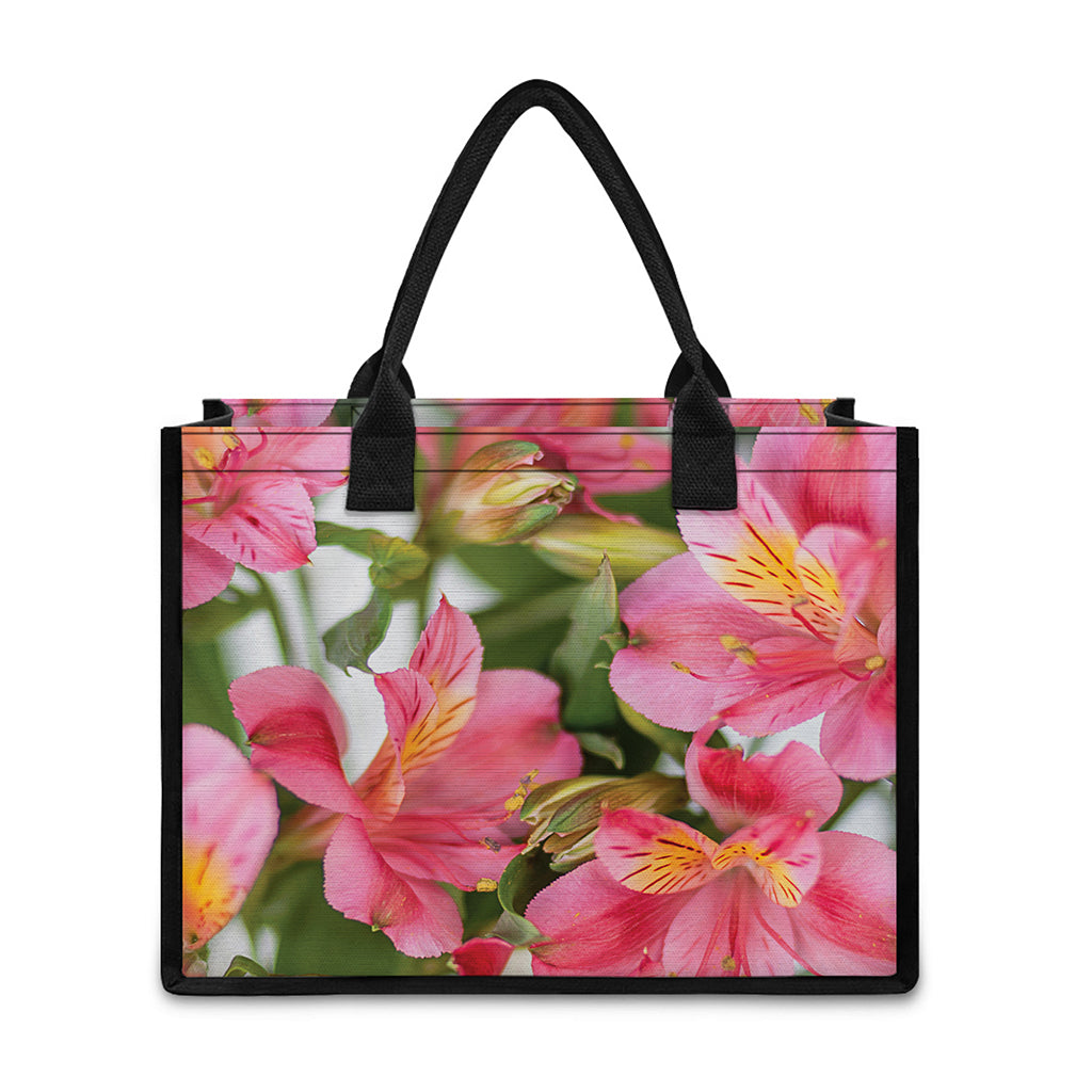 Alstroemeria Flower Print Canvas Tote Bag