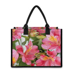Alstroemeria Flower Print Canvas Tote Bag