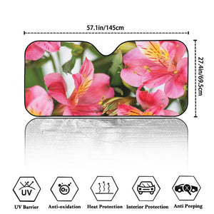 Alstroemeria Flower Print Car Windshield Sun Shade