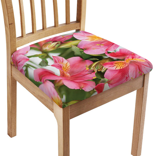 Alstroemeria Flower Print Chair Cushion Cover