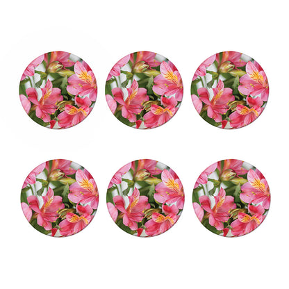 Alstroemeria Flower Print Coaster Set