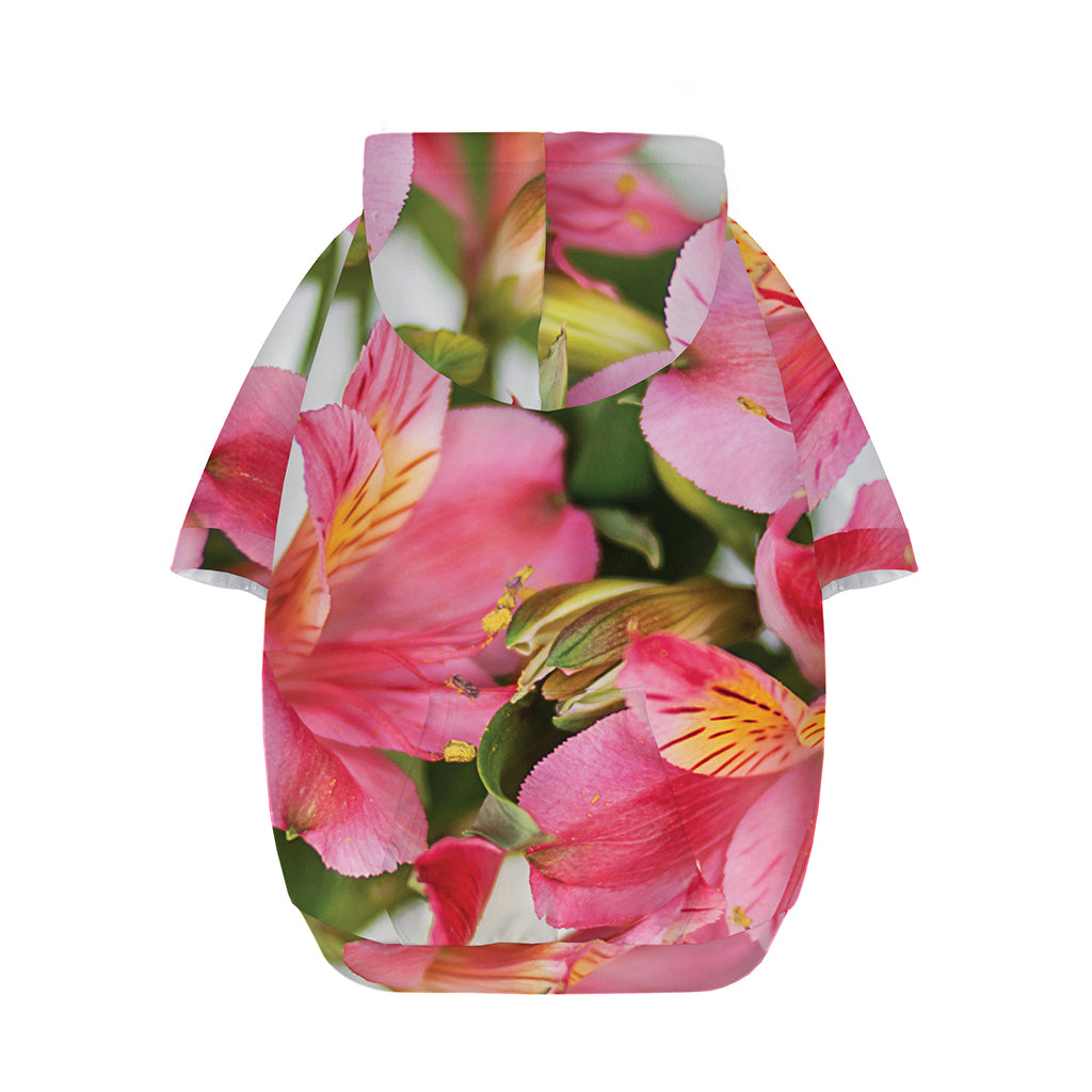 Alstroemeria Flower Print Dog Zip Up Hoodie