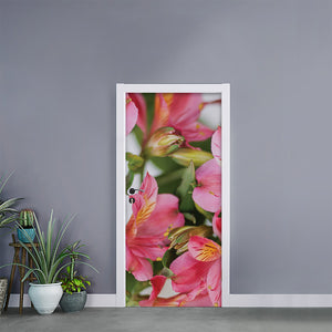 Alstroemeria Flower Print Door Sticker