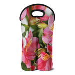 Alstroemeria Flower Print Double Neoprene Wine Tote