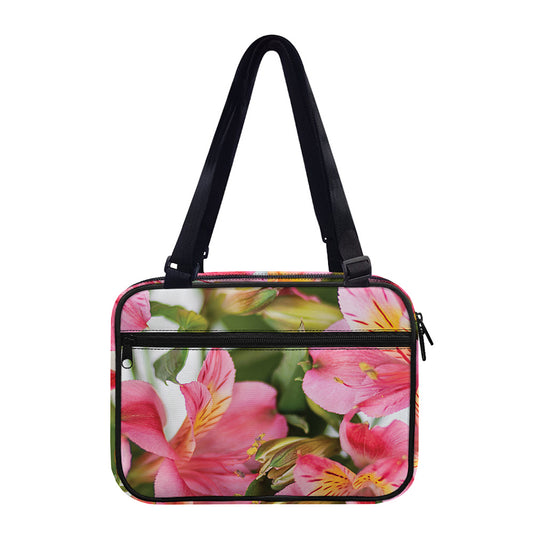 Alstroemeria Flower Print Double Strap Bible Bag