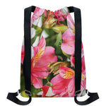 Alstroemeria Flower Print Drawstring Backpack