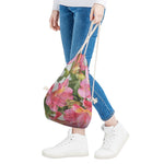 Alstroemeria Flower Print Drawstring Bag