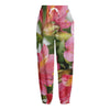 Alstroemeria Flower Print Fleece Lined Knit Pants