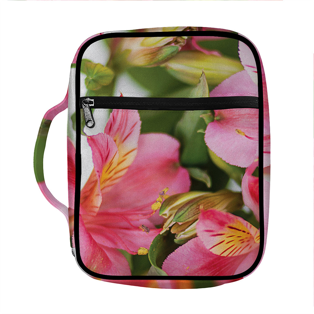 Alstroemeria Flower Print Front Pocket Bible Bag