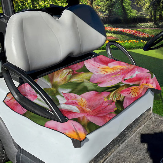 Alstroemeria Flower Print Golf Cart Seat Cover