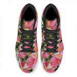 Alstroemeria Flower Print High Top Leather Sneakers