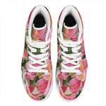 Alstroemeria Flower Print High Top Leather Sneakers