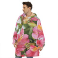 Alstroemeria Flower Print Hoodie Blanket