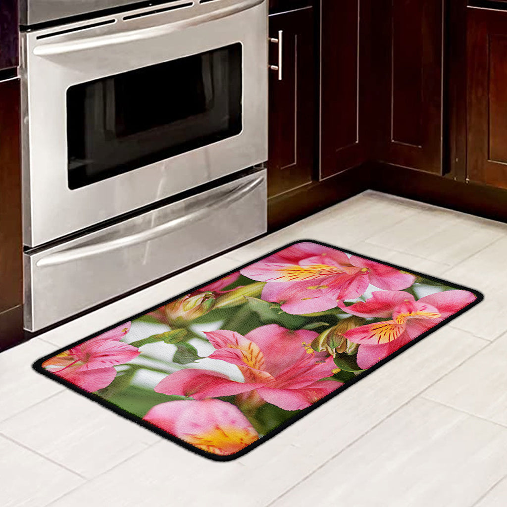 Alstroemeria Flower Print Kitchen Mat