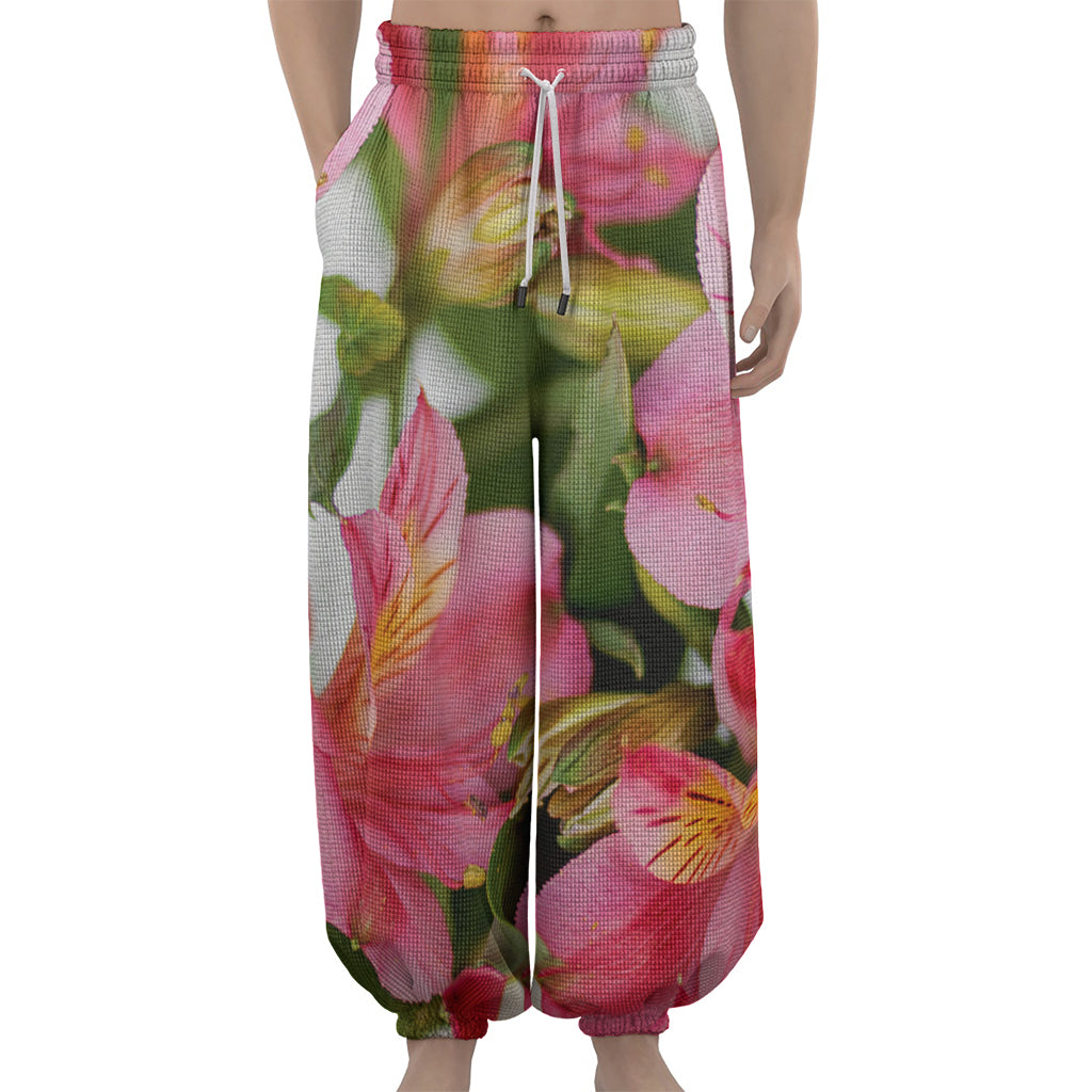 Alstroemeria Flower Print Lantern Pants