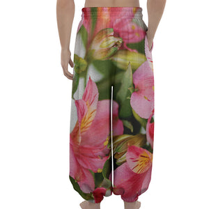 Alstroemeria Flower Print Lantern Pants