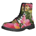 Alstroemeria Flower Print Lace-Up Boots