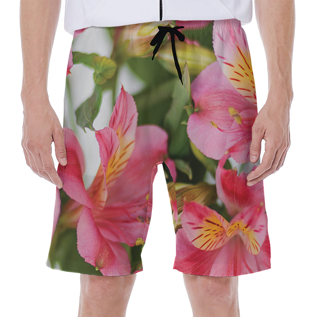 Alstroemeria Flower Print Men's Beach Shorts