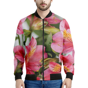 Alstroemeria Flower Print Men's Bomber Jacket