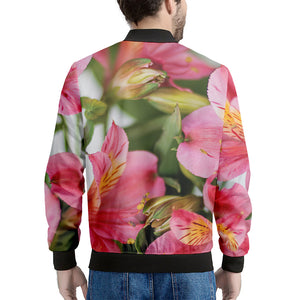 Alstroemeria Flower Print Men's Bomber Jacket